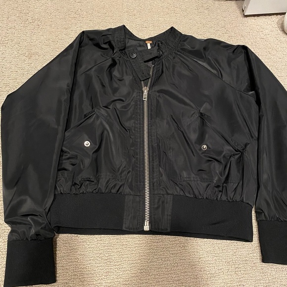 Free People Jackets & Blazers - black free people bomber jacket